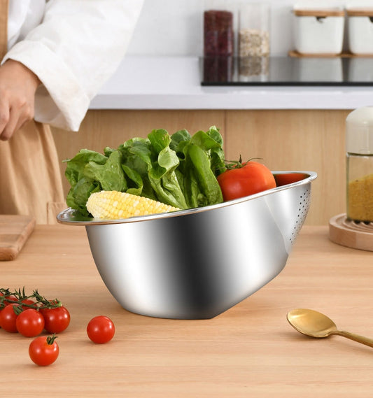 Free Shipping Integrated Washing & Drainage Stainless Steel Rice Vegetable Fruit Washing Basin
