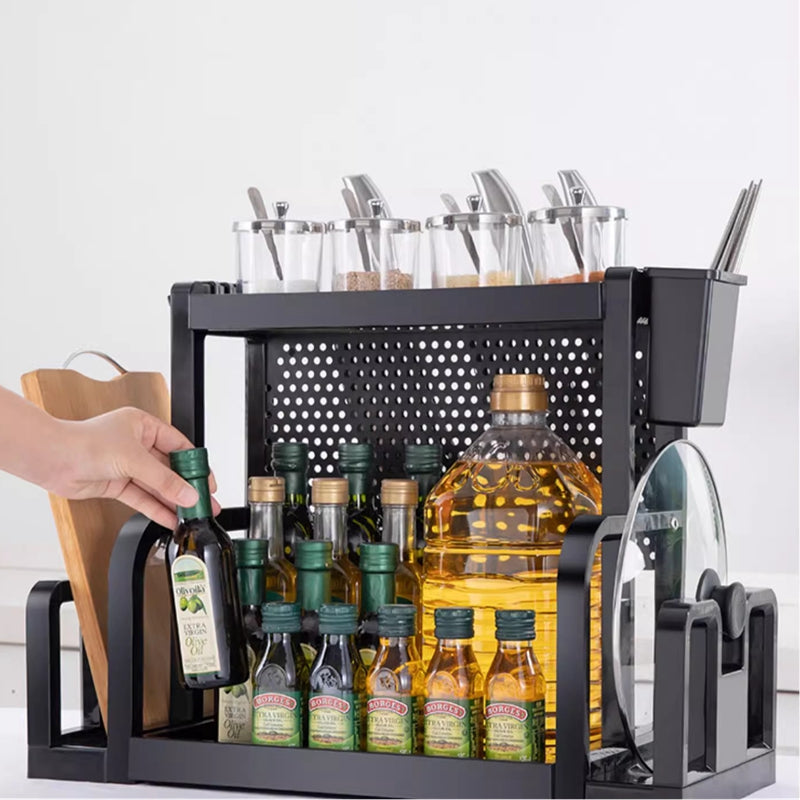 Free Shipping Kitchen Storage Shelf Knife Cutting Board Seasoning Rack Multi-layer Thick Household Chopsticks Container Storage Shelf