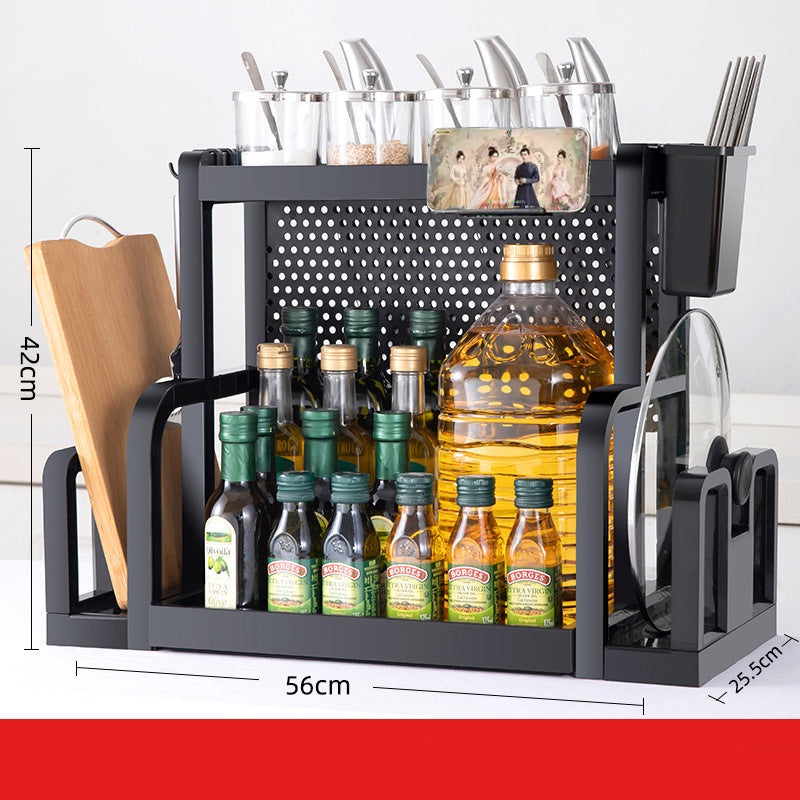 Free Shipping Kitchen Storage Shelf Knife Cutting Board Seasoning Rack Multi-layer Thick Household Chopsticks Container Storage Shelf