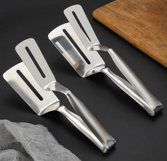 Free Shipping Stainless Steel Frying Shovel Clip Multifunctional Steak BBQ Tongs Frying Fish Spatula Clip Bread Clip Household Kitchen Tool